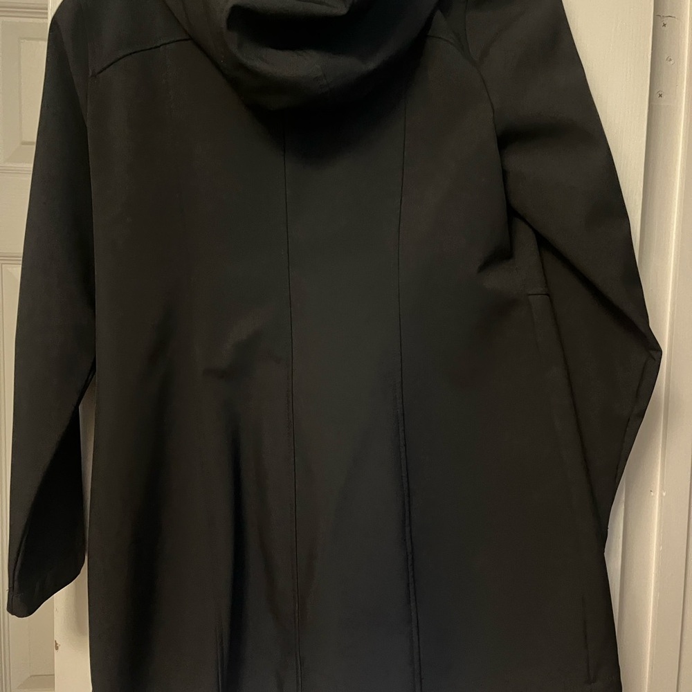 Black Hooded Women's Coat - Picture 3 of 4